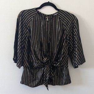 Express Gold Striped Top